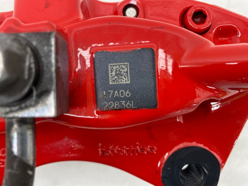 ⭕ 2016-2020 Tesla Model X Rear Driver Side Caliper Red w/ Brake Hose Line Left