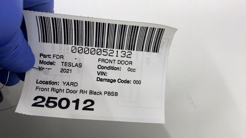 1750105-00-A 2021-2024 Tesla Model S Front Passenger Side Door Shell Panel Right Black - PBSB