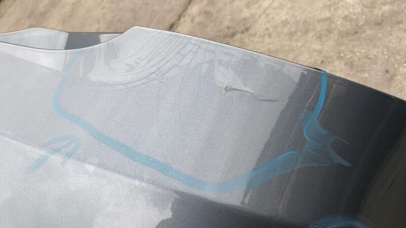 2012-2015 Tesla Model S MS Rear Bumper Cover w/o Park Sensor Gray PMTG Assembly