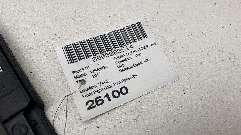 ⭕ 11-17 Jeep Wrangler Front Passenger Side Interior Door Panel Trim Co