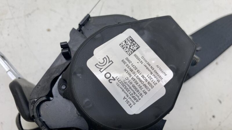 161650001C ⭕ 2020-2023 Tesla Model Y Rear Right 2nd Row Seat Belt & Retractor 1616500-01-C