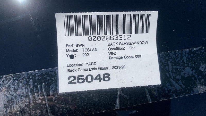⭕ 17-20 Model 3 M3 Rear Trunk Panoramic Backlite Glass Back Section 14