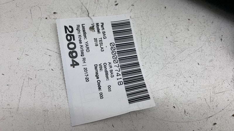 108335000E ⭕ 2017-2023 Tesla Model 3 Right Lower Knee Safety Airbag Module OEM 1077826-00-D