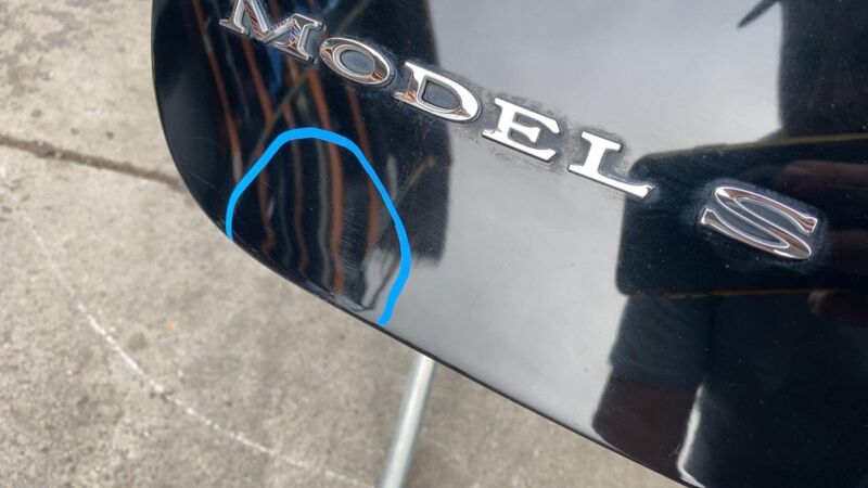 E6 43R-000319 2012-2015 Tesla Model S Rear Tailgate Hatch Panel w/ Liftgate Glass Black - PBSB