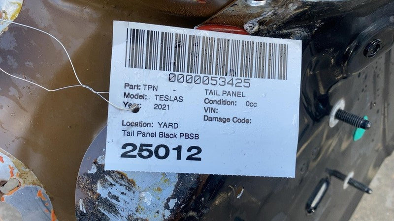 21-24 Tesla Model S Rear Closeout Tail Panel w/ Left & Right Rail Black - PBSB