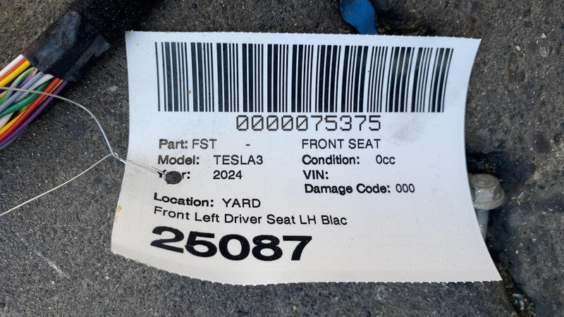 ⭕ 24-25 Model 3 Front Driver Seat w/ Rail Track & Control Switch + Buckle Left