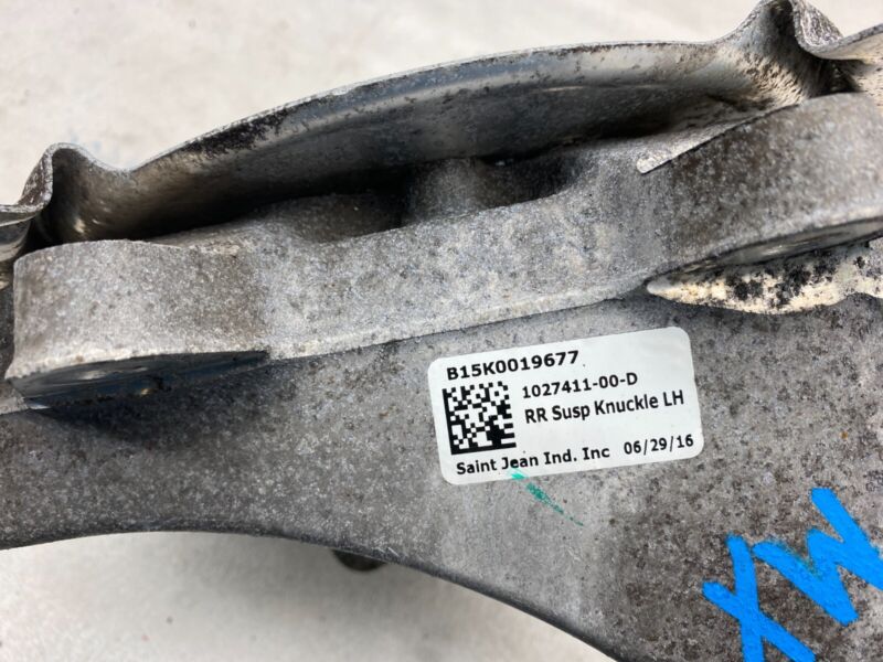 2015-2021 Tesla Model X MX Rear Driver Side Suspension Knuckle & Shield Left OEM