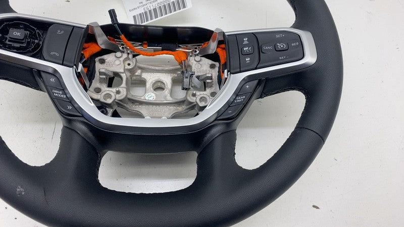 7FG851X7AE ⭕ 2025 Ram 1500 Steering Wheel Black Leather 5th Gen w/ Switch Button 7FG851X7AE