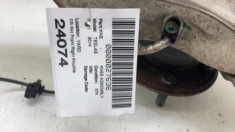 600701800C 12-15 Model S Front Right Spindle Knuckle w/ Wheel Hub & Sensor RWD 6007018-00-C
