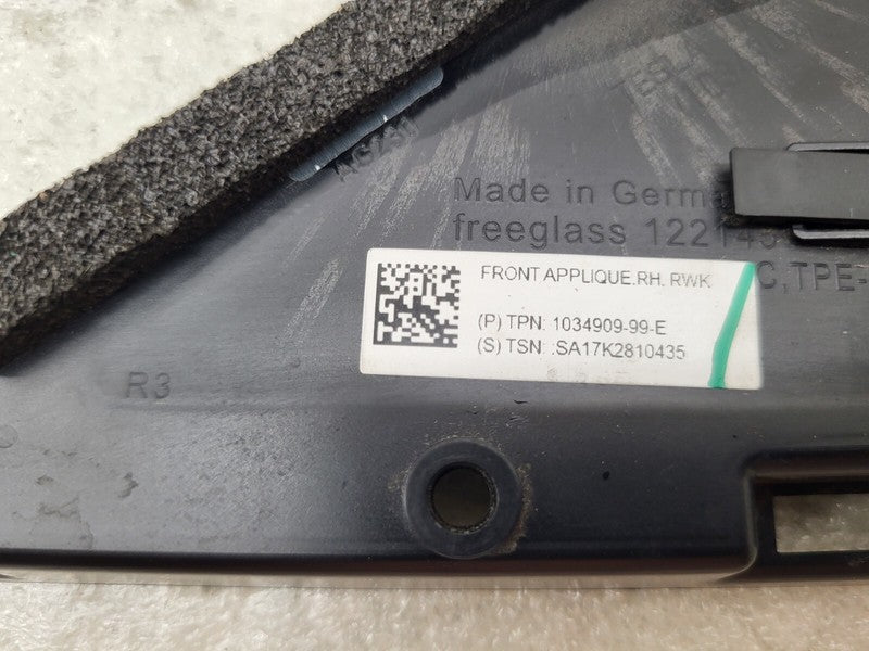103490999E ⭕16-20 Model X Front Right Door Quarter Applique Corner Glass Cover 1034909-99-E