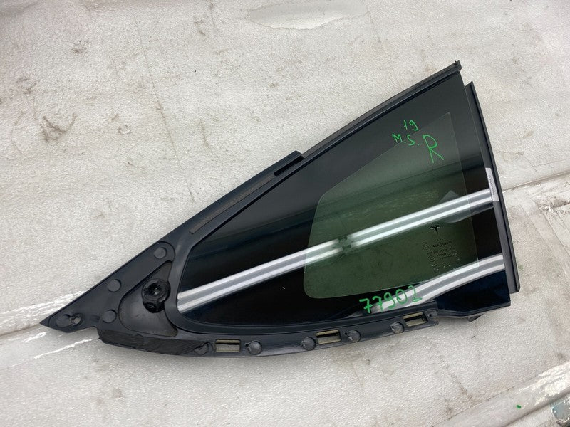 E6 43R-008010 ⭕ 2012-2020 Tesla Model S Rear Passenger Side Quarter Fixed Glass Right Assembly