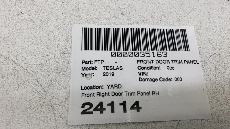 1007936-52-N ⭕ 16-20 Model S Front Passenger Side Door Panel Trim Card Right RH 1007936-52-N