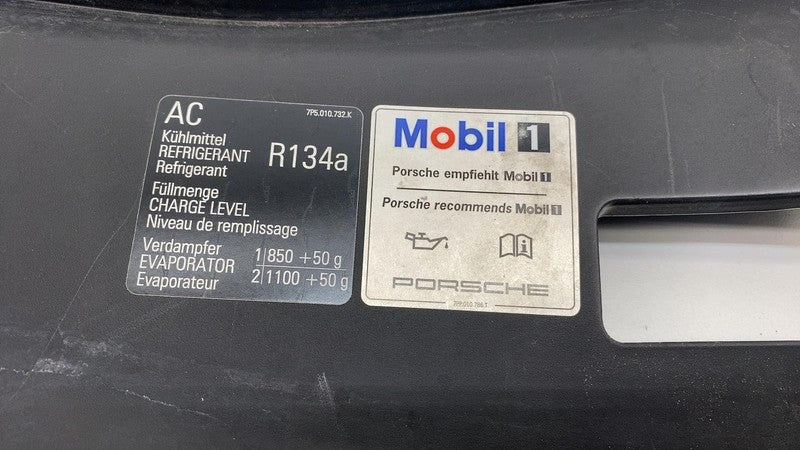 7P5 805 806 B 2011 2012 2013 2014 Porsche Cayenne Engine Bay Cover Panel Center Side Hood Lock