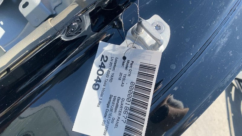 ⭕2017-2020 Tesla Model 3 Rear Left Quarter Panel Structural Frame Cut Black PBSB