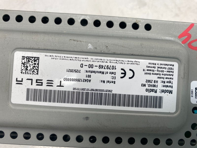 107974900D ⭕ 2017-2023 Tesla Model 3 FM HD Audio Radio Receiver Control Module 1079749-00-D