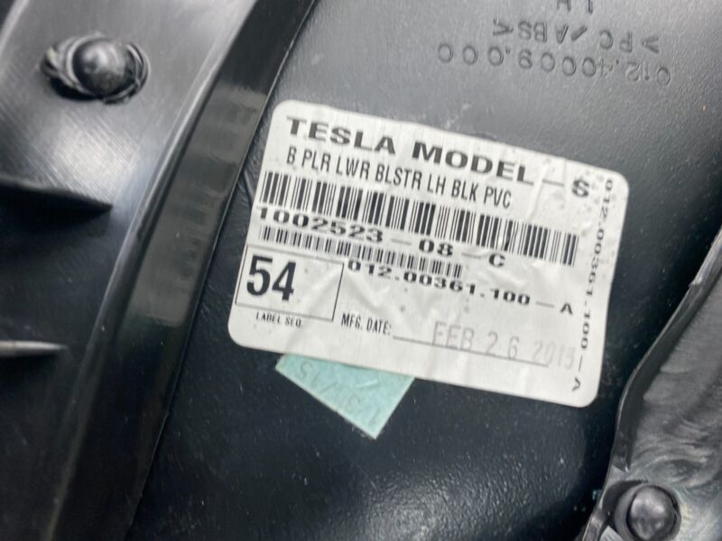 2012-2015 Tesla Model S MS PAIR Left & Right B-Pillar Lower Trim Cover Panel OEM