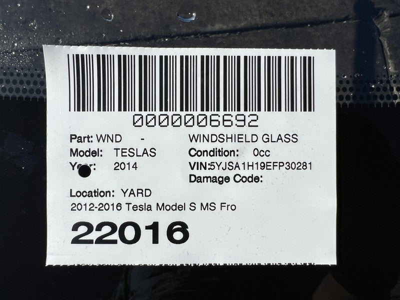 2012-2015 Tesla Model S Windshield Heated Wiper Area (Lower Mount Mirror Type)