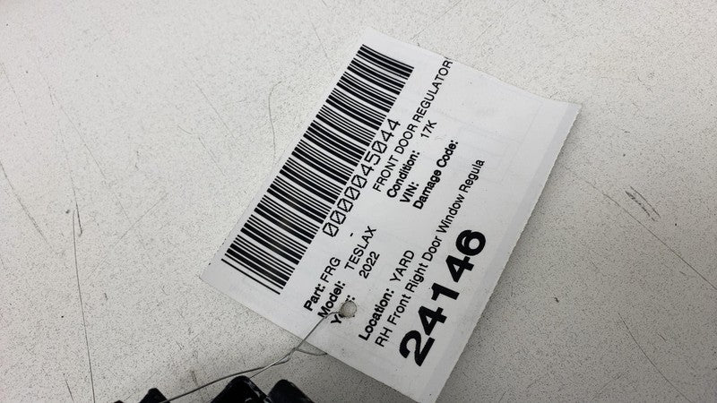 161412500E 2021-2026 Tesla Model X Front Right Door Glass Window Regulator 1614125-00-E OEM