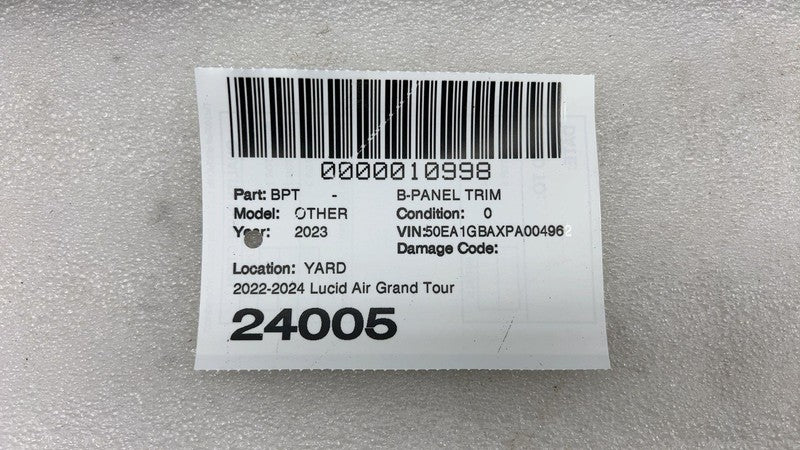 P11-NGE0B-03 ⭕2022-2024 Lucid Air Driver B-Pillar Left Trim Panel Mid Heat Assembly P11-NGE0B