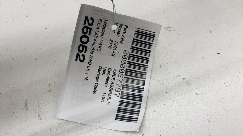 102731100F ⭕16-20 Model X Front Left Knuckle w/ ABS Sensor & Rotor Shield AWD 1027311-00-F