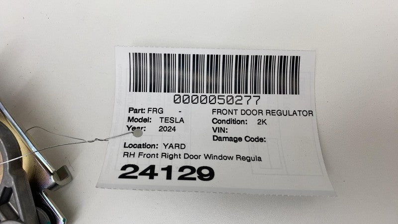2024 2025 Tesla Cybertruck Front Passenger Door Window Regulator w/ Mo