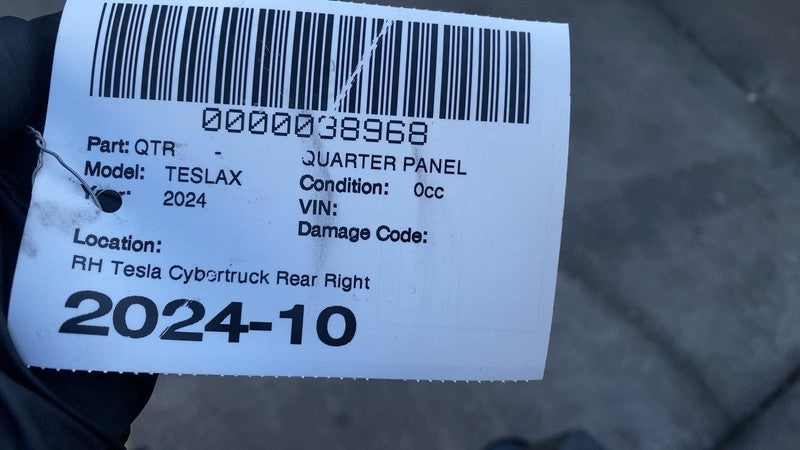 1928317-00-A ⭕2024 Tesla Cybertruck Rear Passenger Outer Bed Side Quarter Panel Closure Right