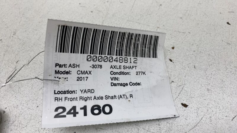 FV613B436CA 2013 2014 2015 2016 2017 2018 Ford C-Max Front Passenger CV Axle Shaft Right RH