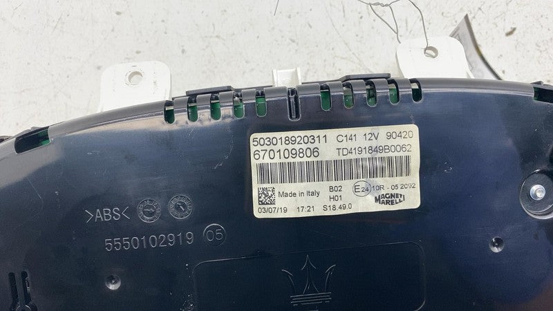 670109806 ⭕ 14-21 Maserati Ghibli Instrumental Speedometer Cluster Gauge Display 670109806