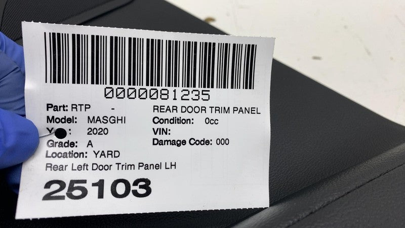⭕ 14-22 Maserati Ghibli Rear Driver Side Interior Door Panel Trim Cove