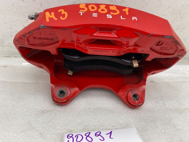 1044641 00 F ⭕ 2017-2022 Tesla Model 3 Front Left Performance Brake Caliper Red 1044641-00-F