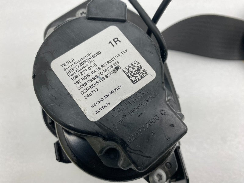 108127901E ⭕ 2017-2023 Tesla Model 3 Front Side Seat Belt and Retractor Right 1081279-01-E