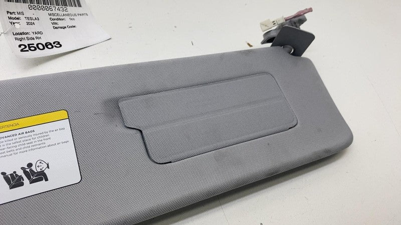 ⭕24-25 Tesla Model 3 Front Passenger Side Windshield Sun Visor Sunvisor Right RH