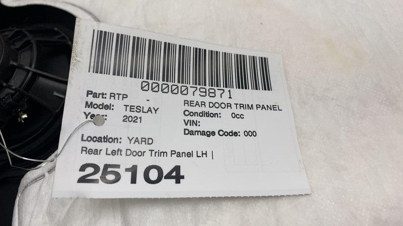 1497296-92-C ⭕ 2020-2024 Model Y MY Rear Driver Side Door Panel Trim Card Left 1497296-92-C