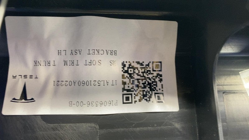 2021-2024 Tesla Model S MS Rear Driver Side Soft Trim Trunk Carpet Bra