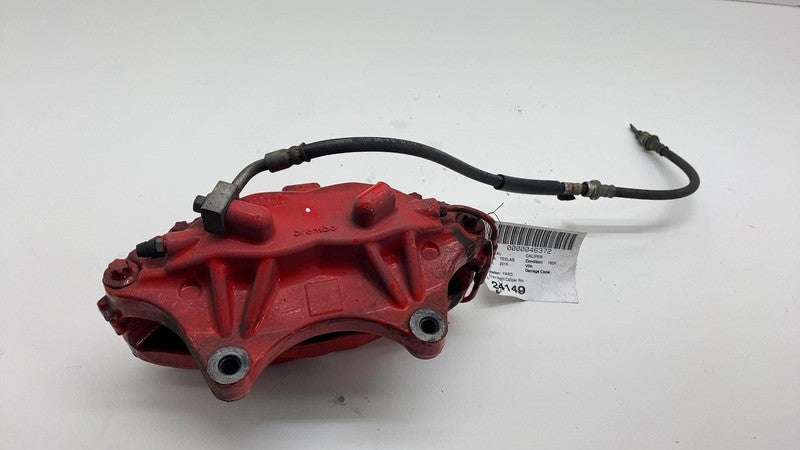 2012-2020 Tesla Model S Front Passenger Side Caliper Red + Brake Hose Line Right