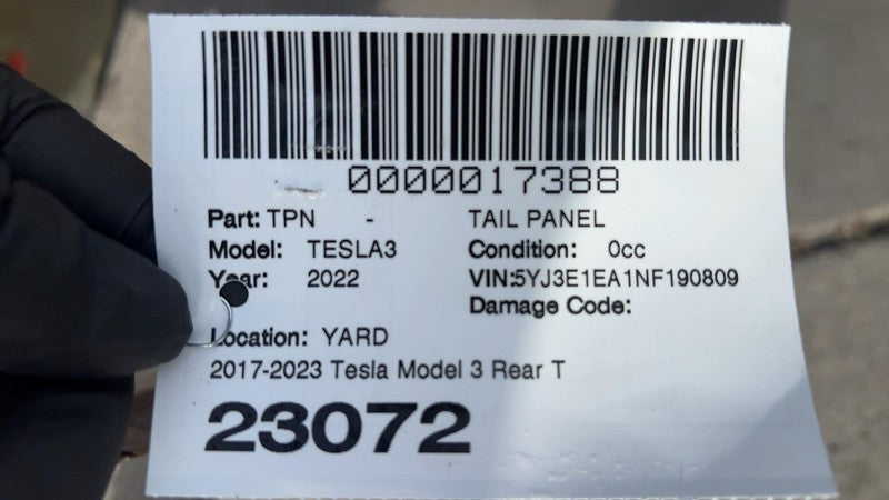 ⭕ 2017-2023 Tesla Model 3 M3 Rear Tail Panel Bucket Structural Assembly