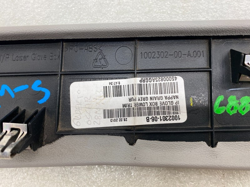 100230106B ⭕ 12-20 Tesla Model S Dash Lower Glove Box Compartment Trim Cover 1002301-06-B