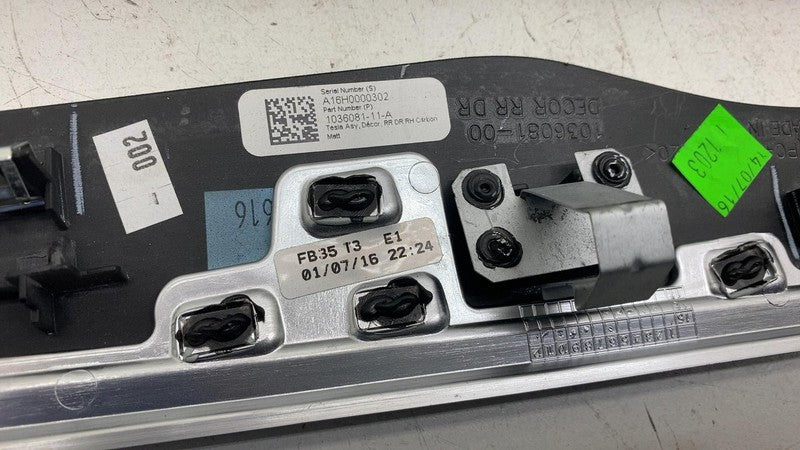 ⭕ 16-20 Model X Front & Rear Door Trim Decor Carbon 1035812-11-B / 103