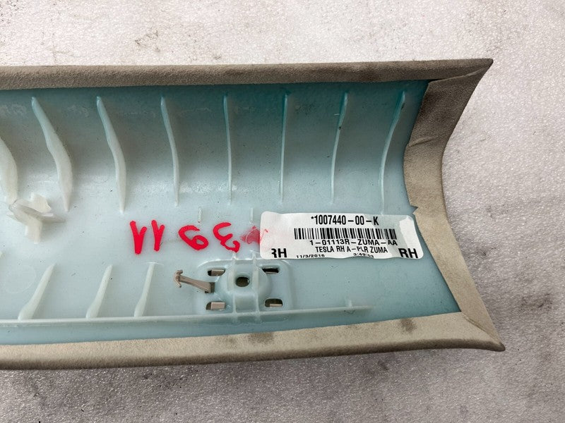 1007440 00 K ⭕12-20 Tesla Model S Passenger Side A-Pillar Trim Cover Upper Right 1007440-00-K