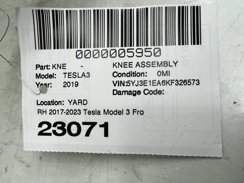 1044316 00 E 2017-2023 Tesla Model 3 Front Passenger Spindle Knuckle Rotor Shield Right RWD