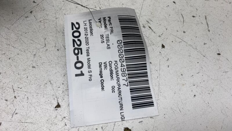 600591300F 2012-2020 Tesla Model S Front Driver Side LED Fog Light Cornering Lamp Left Assy
