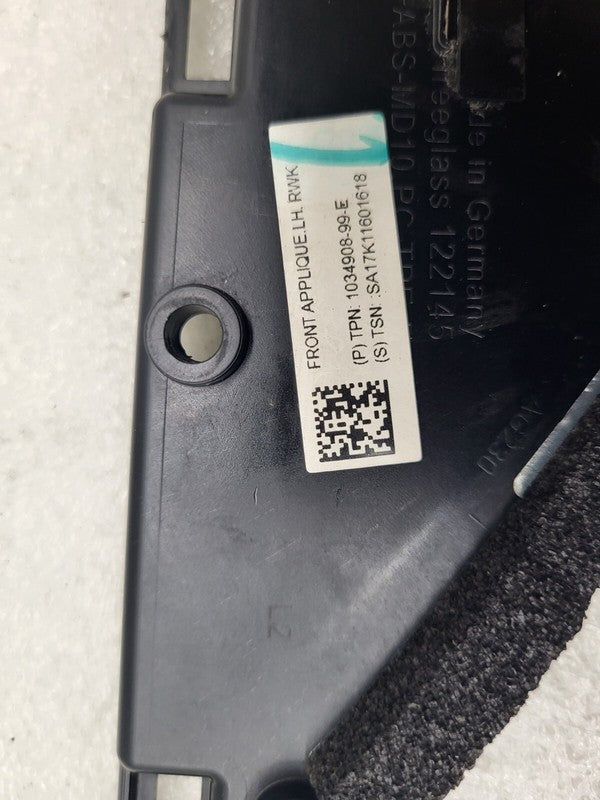 103490899E ⭕ 16-20 Model X Front Left Door Quarter Applique Corner Glass Cover 1034908-99-E