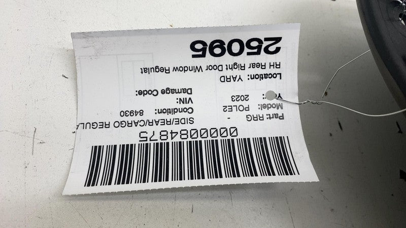 676480460 ⭕ 2021-2023 Polestar 2 Rear Right Side Door Window Regulator & Carrier Assembly