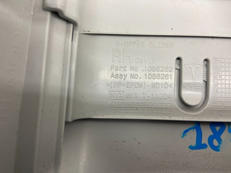 1086255 91 H ⭕17-23 Model 3 Passenger Side B-Pillar Upper Trim Cover Panel Right 1086255-91-H