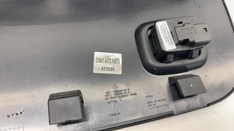 110772200D ⭕ 2017-2023 Model 3 M3 Front Frunk Close Out Panel Hood Latch Cover 1095858-00-D
