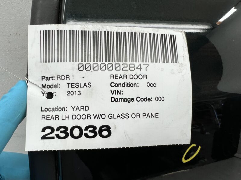 1007375-00-H 2012-2015 Tesla Model S Rear Driver Side Door Shell Panel Left Assy Green - PMSG