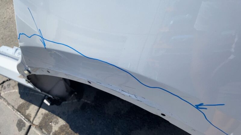 ⭕ 2020-2023 Tesla Model Y Rear Left Quarter Panel Structural Cutout White PPSW