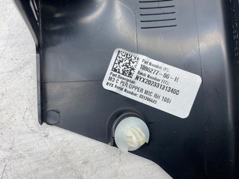 1086277 00 H ⭕ 2017-2023 Tesla Model 3 Rear Right Side C-Pillar Upper Trim Cover 1086277-00-H