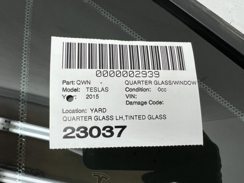 Does not apply 2012-2015 Tesla Model S MS Rear Driver Side Quarter Fixed Glass Left LH Assembly