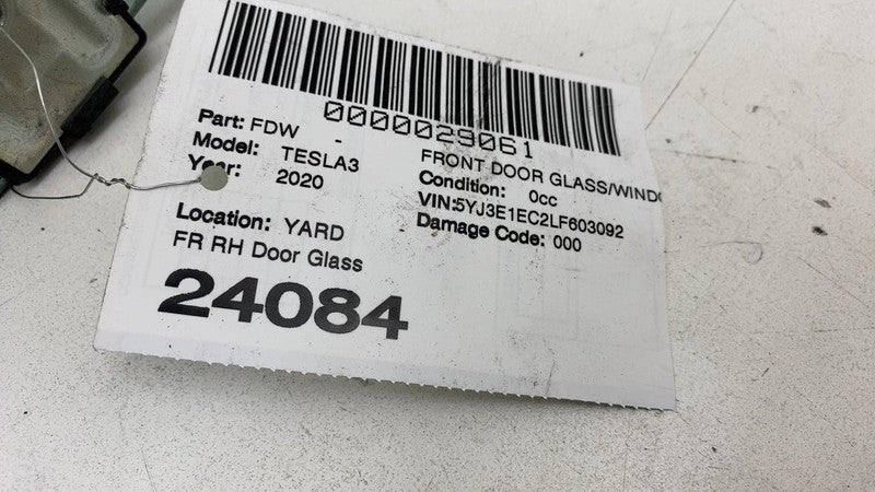 E9 43R-004530 ⭕ 2017-2019 Tesla Model 3 Front Passenger Door Window Glass Right (Single Pane)